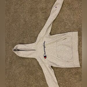 Champion Heather Gray Sweatshirt with Navy Logo